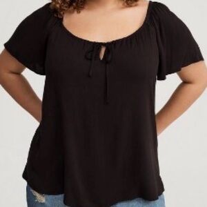 Torrid Black Short Sleeve Blouse